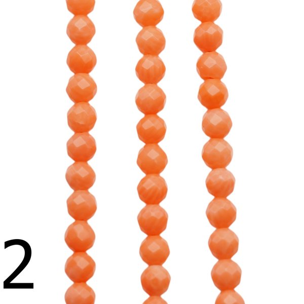 Koral pomarańczowy fasetowane kulki 4 mm (sznur)