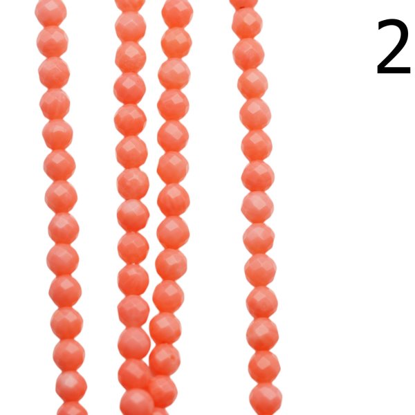 Koral różowy ciemny fasetowane kulki 4,5 mm (sznur)