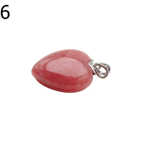 Rodochrozyt i srebro rodowane - zawieszka serce 21 mm