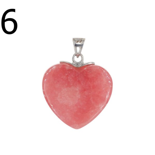Rodochrozyt i srebro rodowane - zawieszka serce 21 mm