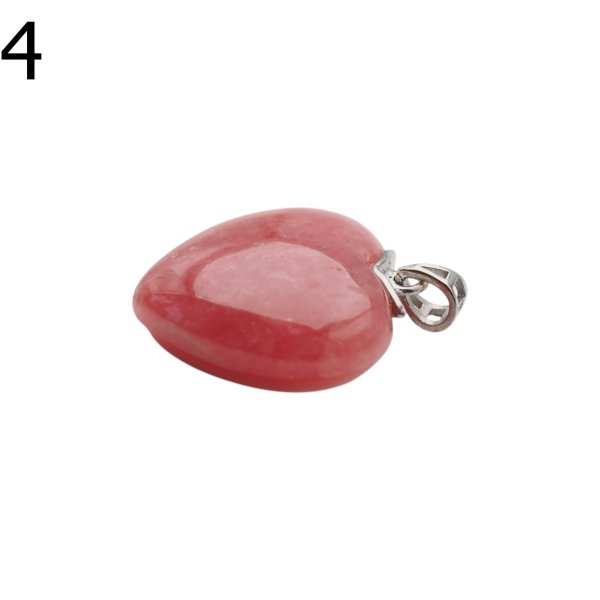 Rodochrozyt i srebro rodowane - zawieszka serce 22 mm