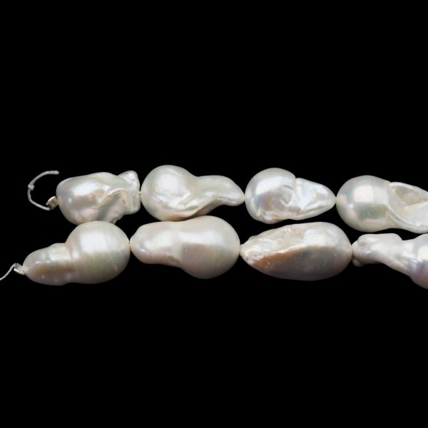 Perły Naturalne Hodowane białe barok 16-18x-21-30 mm nr 431 (sznur)