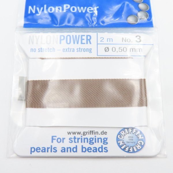 Nici Nylonowe beżowe z igłą - 0,5mm/2 metry