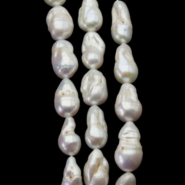 Perły Naturalne Hodowane białe barok 11-13x20-24 mm nr 433/1 (sznur)