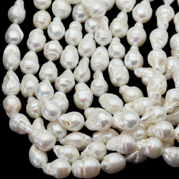 Perły Naturalne Hodowane białe barok 11-13x16-20 mm nr 433/2 (sznur)