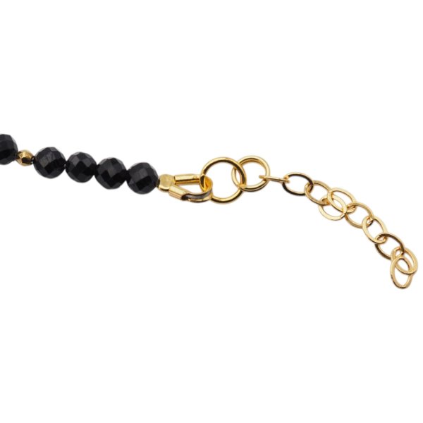 Bransoletka z turmalinem i akwamarynem – złoty hematyt, srebro pozłacane 925