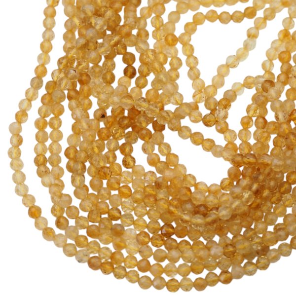 Cytryn (Lemon) Fasetowany kulka 3,8 mm (sznur)