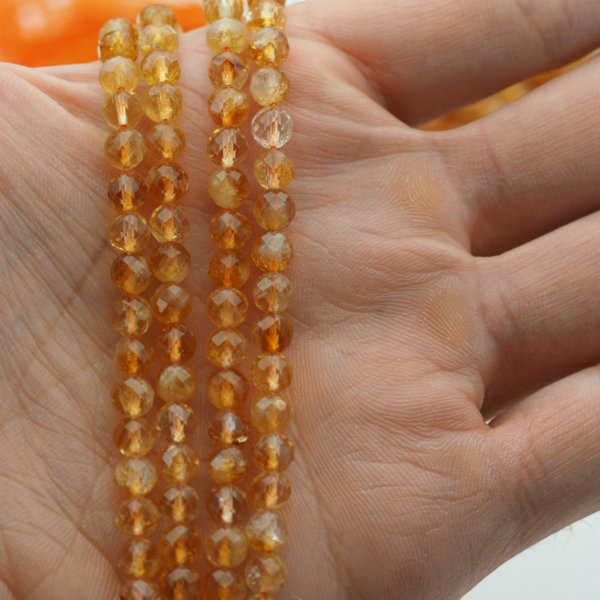 Cytryn (Lemon) Fasetowany kulka 5,5 mm (sznur)