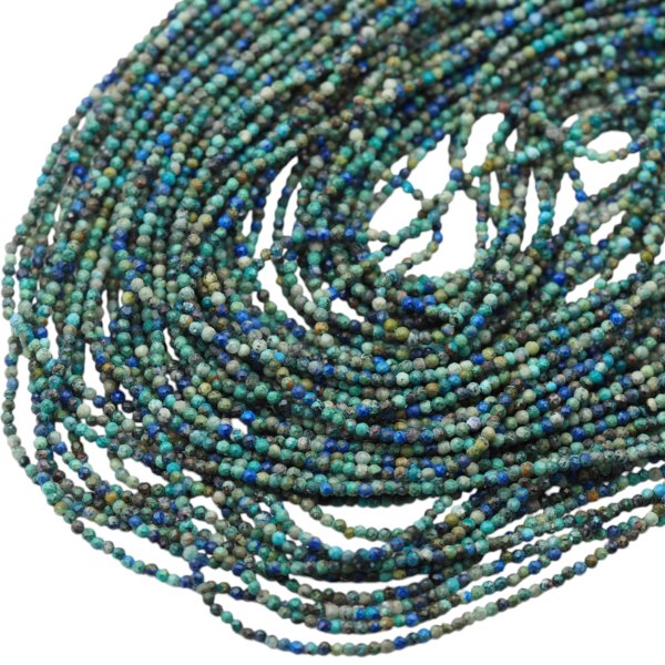 Azuryt fasetowane kulki 1,9 mm – sznur ok. 38 cm