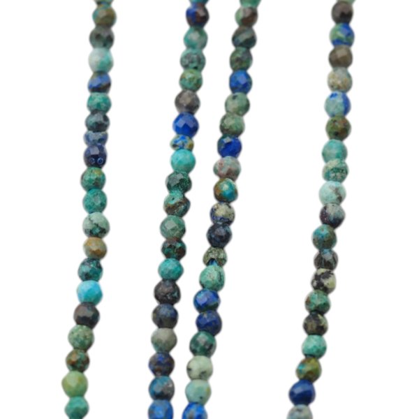 Azuryt fasetowane kulki 1,9 mm – sznur ok. 38 cm