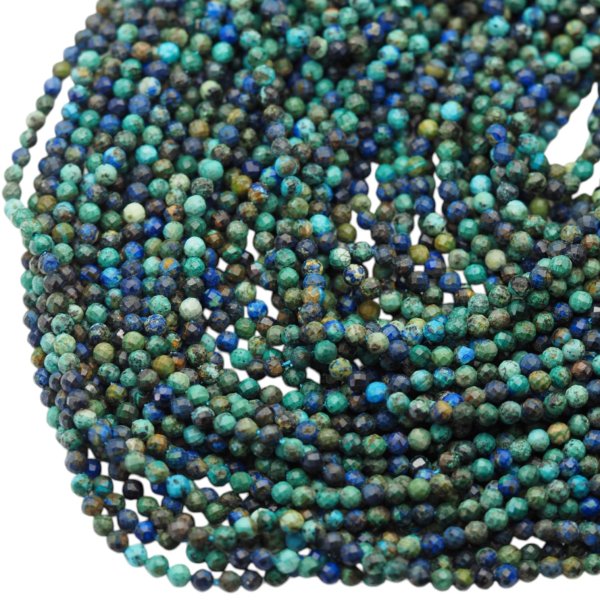 Azuryt fasetowane kulki 3,9 mm – sznur ok. 38 cm