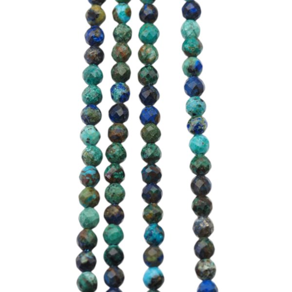 Azuryt fasetowane kulki 3,9 mm – sznur ok. 38 cm