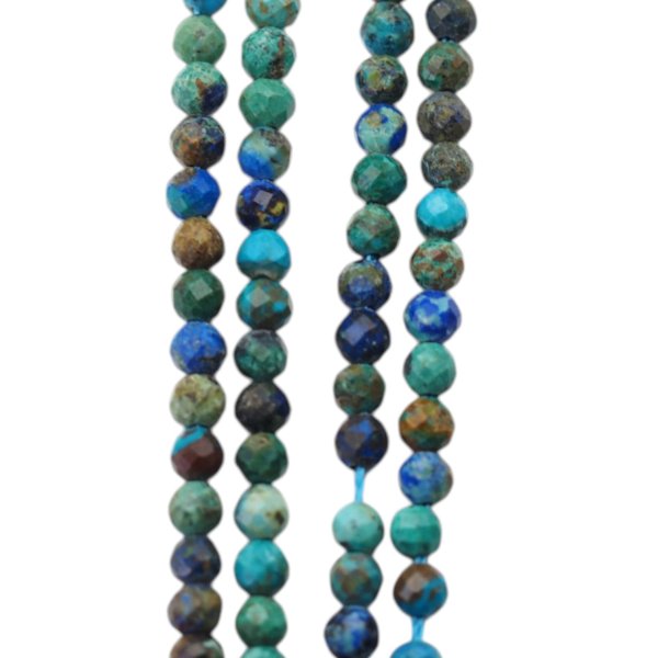 Azuryt fasetowane kulki 3 mm – sznur ok. 38 cm