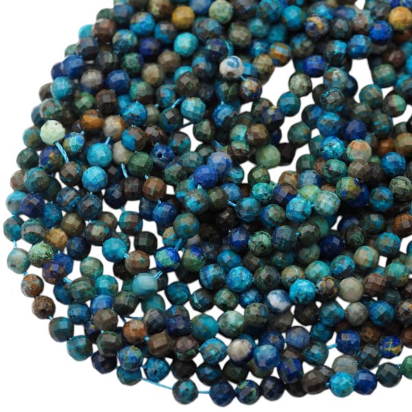 Azuryt fasetowane kulki 5,4 mm – sznur ok. 38 cm