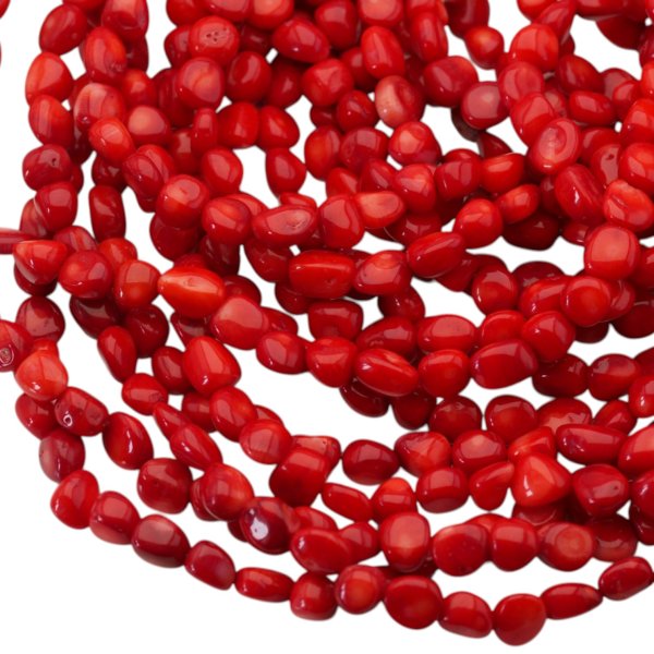 Koral czerwony kamyki 10-12 mm (sznur 40 cm)