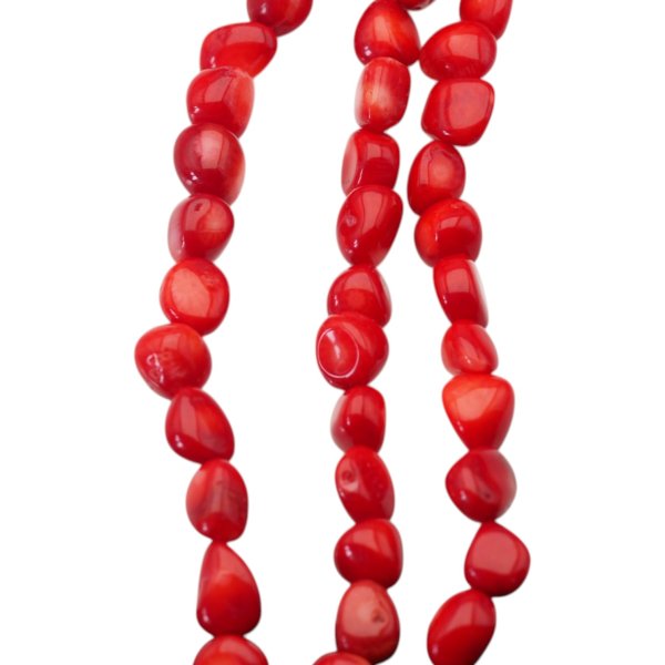 Koral czerwony kamyki 10-12 mm (sznur 40 cm)