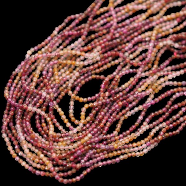 Spinel czerwony fasetowany kulki 2 mm (sznur)