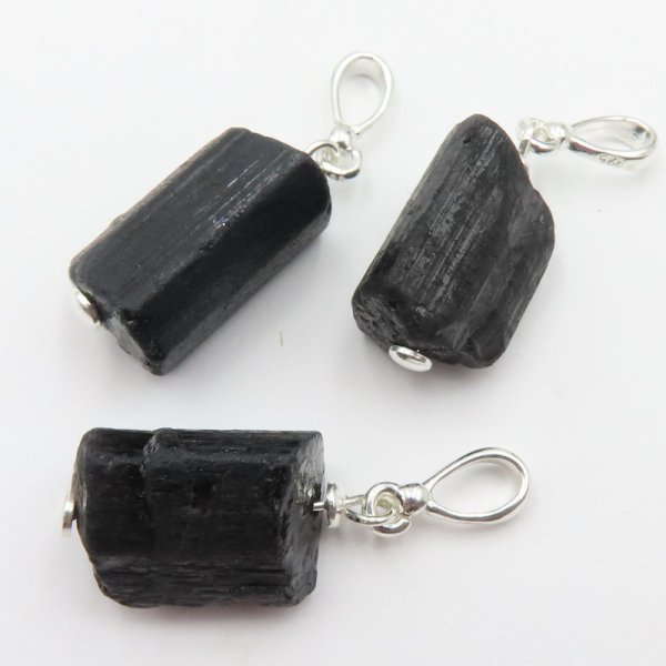 Turmalin bryłki i srebro - zawieszka 