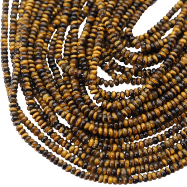 Tygrysie oko polerowane oponki 4x2 mm – sznur ok. 37,5 cm