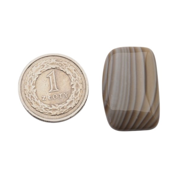Krzemień pasiasty kaboszon prostokąt nieregularny 28x18 mm