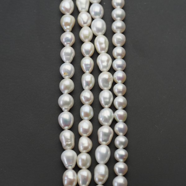 Perły Naturalne Hodowane białe 5-6 mm nr 453 mm (sznur 38,5 cm)