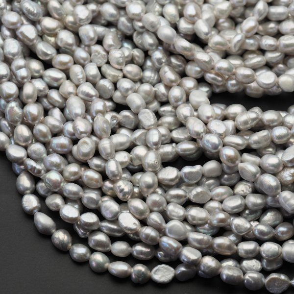 Perły Naturalne Hodowane szare 6-7 mm nr 444 (sznur 34 cm)