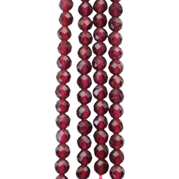 Granat fasetowany kulki 3,3 mm – sznur ok. 38 cm