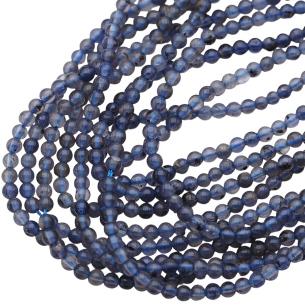 Iolit - polerowane kulki 3 mm (sznur)