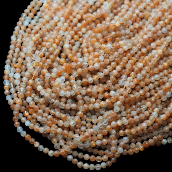 Kamień Słoneczny Fasetowany kula 4,5 mm (sznur)