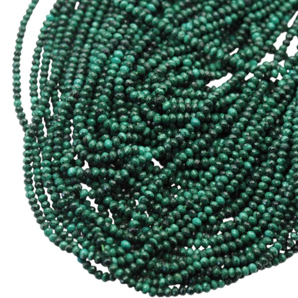 Malachit fasetowane oponki 3x2 mm (sznur)