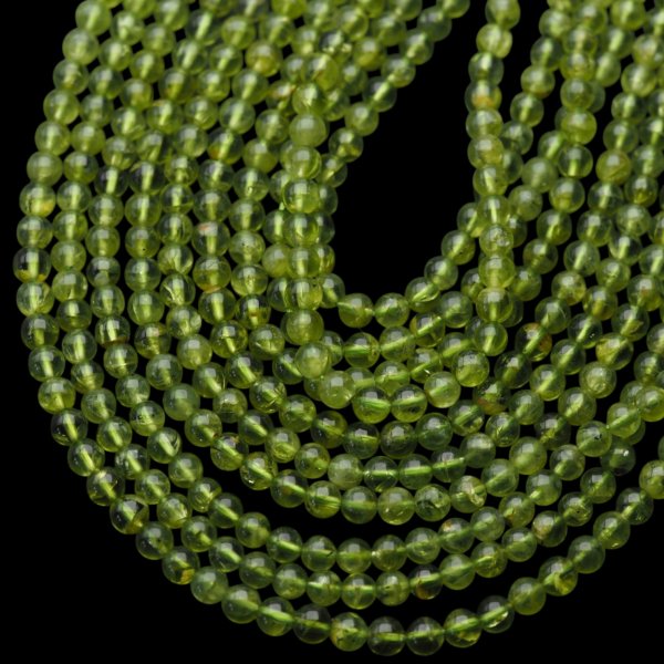 Oliwin (Peridot) kulki polerowane 5-5,5 mm (sznur) 