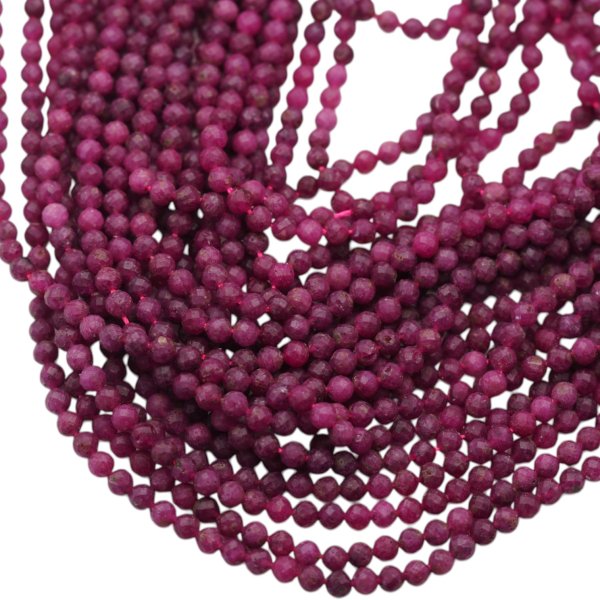 Rubin fasetowane kulki 4,5 mm (sznur 38 cm)