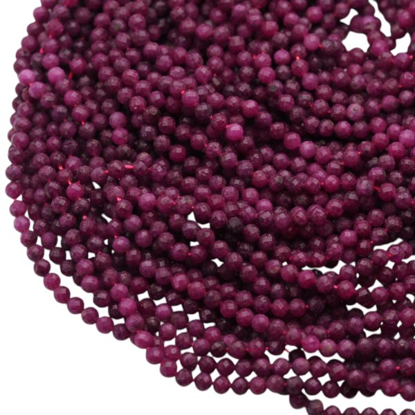Rubin fasetowane kulki 6,5 mm (sznur 38 cm)