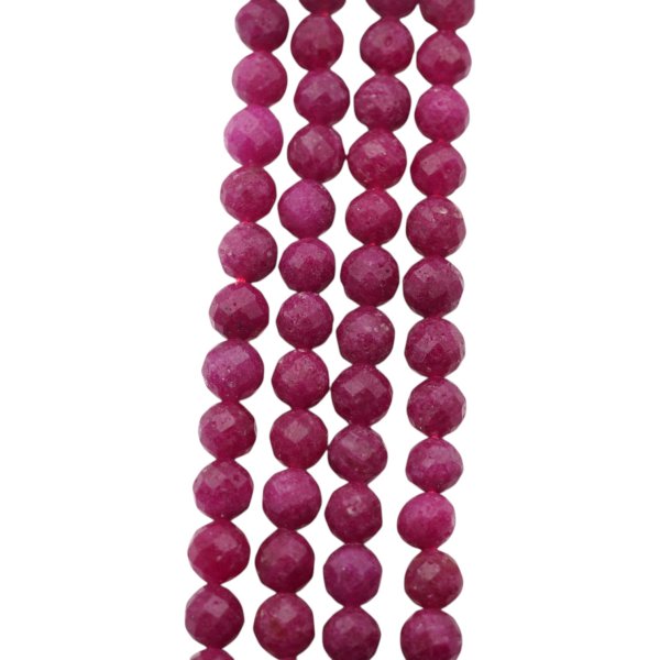 Rubin fasetowane kulki 6,5 mm (sznur 38 cm)