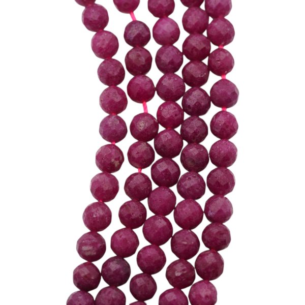 Rubin fasetowane kulki 7,2 mm (sznur 41 cm)