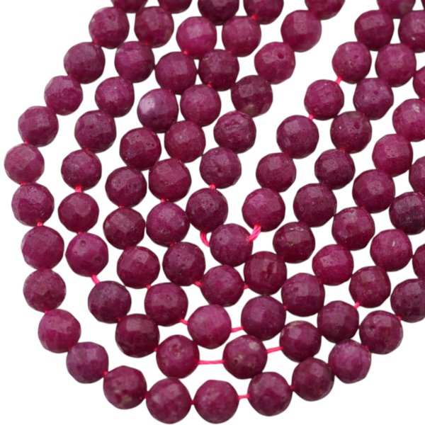 Rubin fasetowane kulki 7,2 mm (sznur 41 cm)