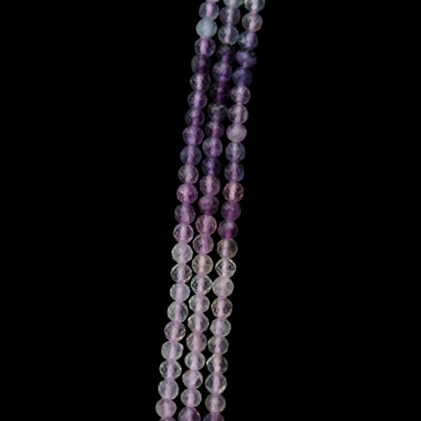 Fluoryt Fasetowany kulki 3mm (sznur)