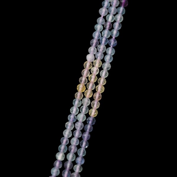 Fluoryt Fasetowany kulki 3mm (sznur)