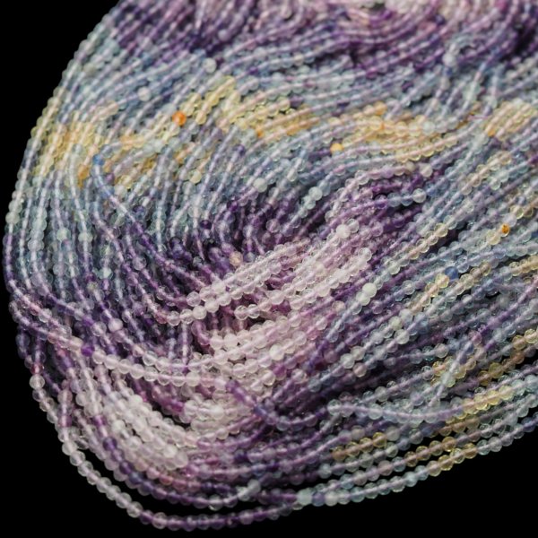 Fluoryt Fasetowany kulki 3mm (sznur)