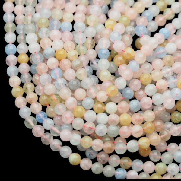 Morganit polerowane kulki 6,5 mm (sznur) 