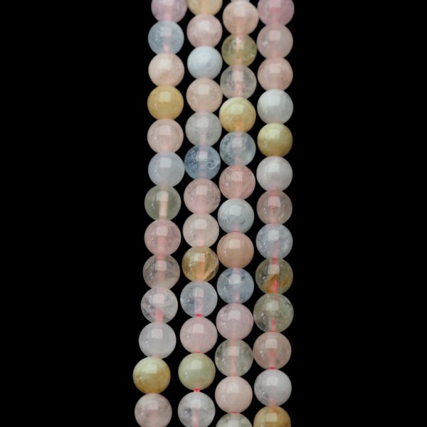 Morganit polerowane kulki 6,5 mm (sznur) 