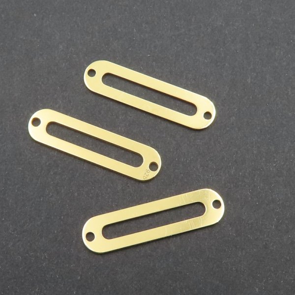 Srebro Ag złocone - element ozdobny łącznik 19,8x5,2mm