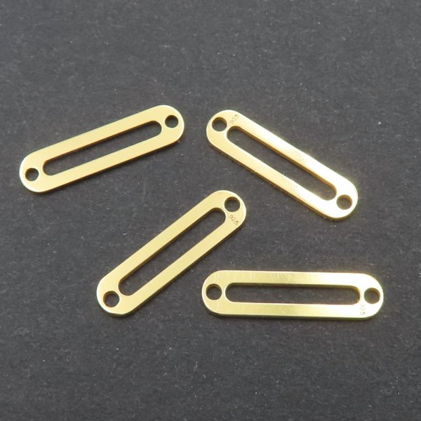 Srebro Ag złocone - element ozdobny łącznik 14,8x3,9mm
