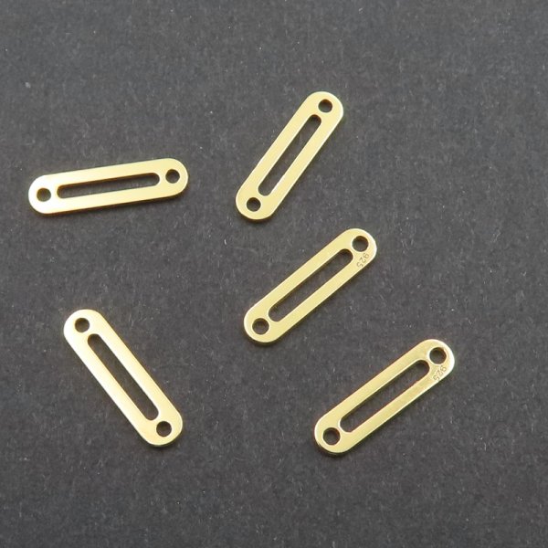 Srebro Ag złocone - element ozdobny łącznik 9,8x2,6mm