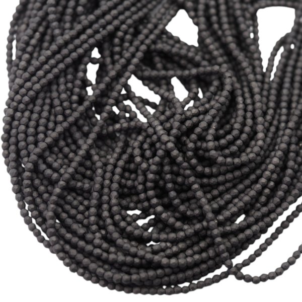 Hematyt czarny matowy fasetowane kulki 2mm (sznur)