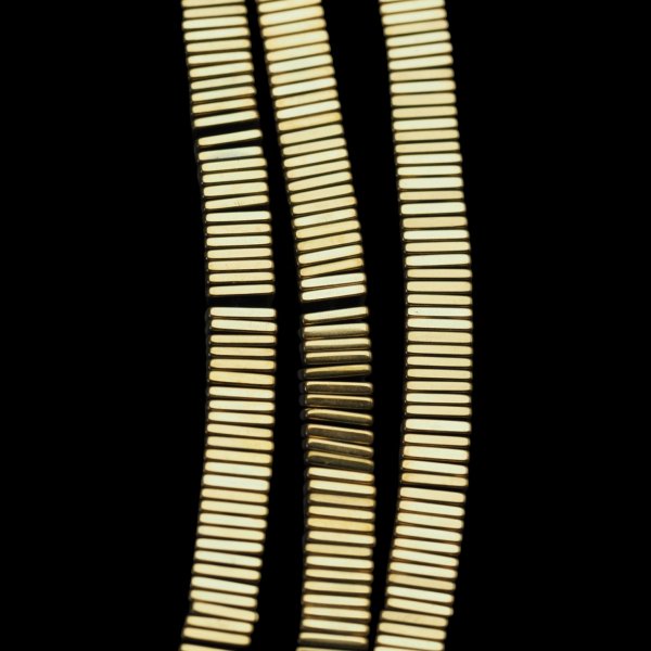 Hematyt złocony AU kwadrat 6x1 mm (sznur)