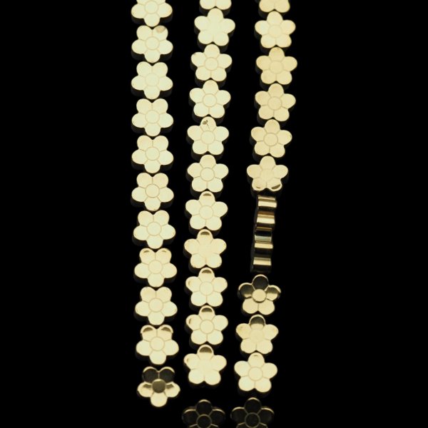 Hematyt złocony AU kwiatek 8x3 mm (sznur 40 cm)