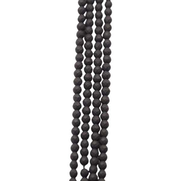 Hematyt czarny matowy fasetowane kulki 3mm (sznur)