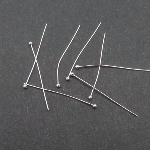Srebro Ag - szpilka 2,5 cm drut 0,4 mm (para)