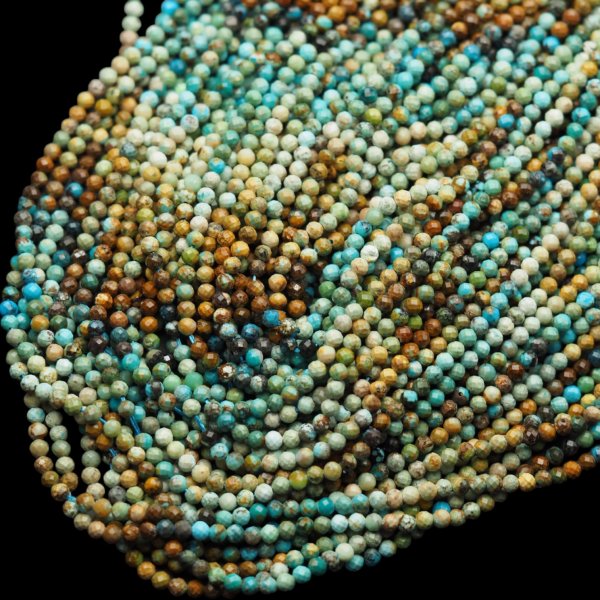 Turkus naturalny kulka fasetowana 3,5 mm (sznur)